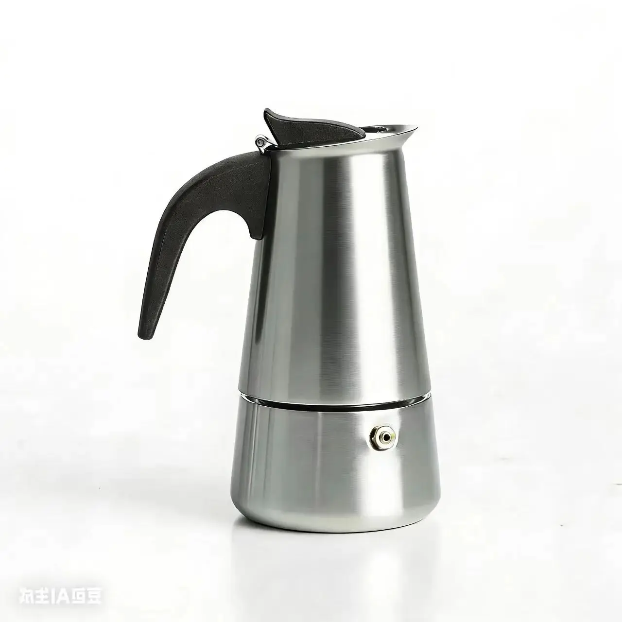 4/6  Stainless Steel Moka Pot, Matte Black, Nordic Style. Home/Office/Outdoor Use. Works on Induction & Gas