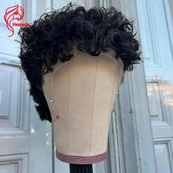 Hesperis Short Curly Wigs Transparent Lace Front Human Hair Wig Pre Plucked Pixie Cut Wigs Short Men Wigs