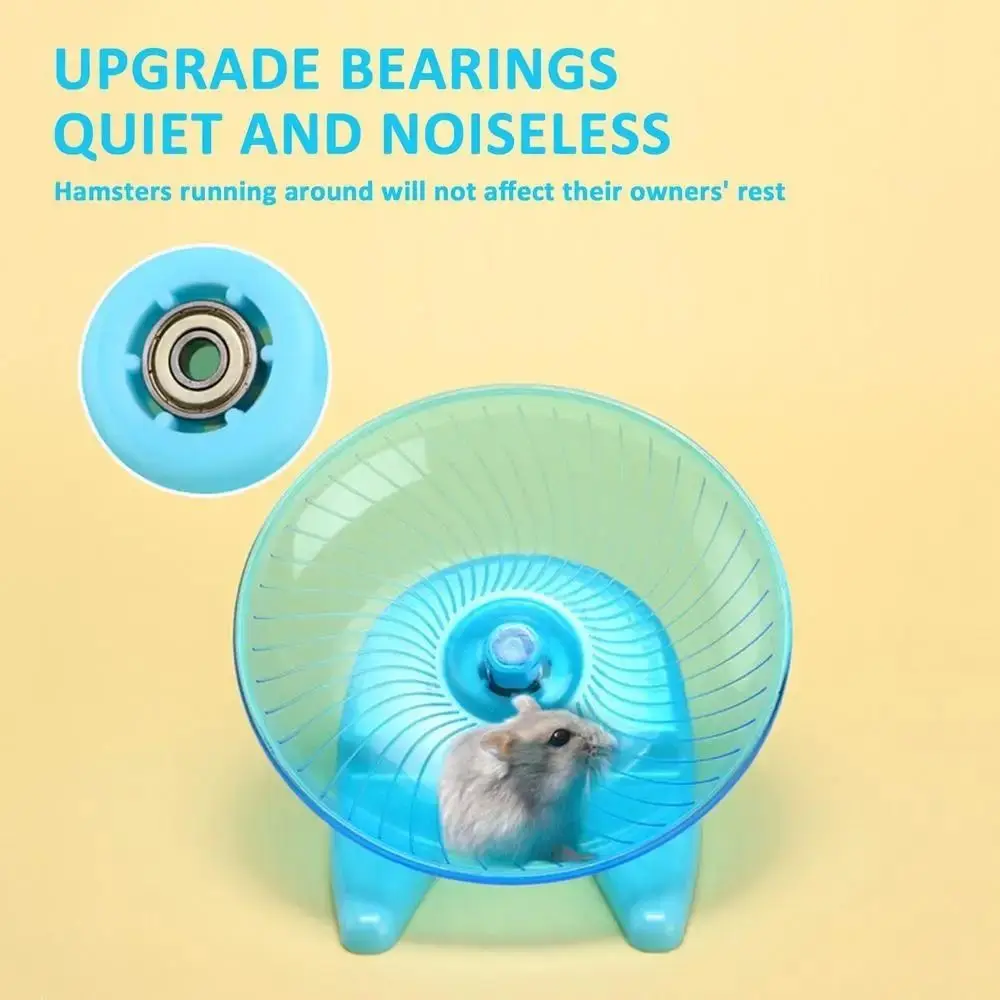 Transparent Pet Hamster Flying Saucer Squirrel Wheel Rat Toys Cage Hamster Running Wheels Indoor Exercise Toys Anti-Slip