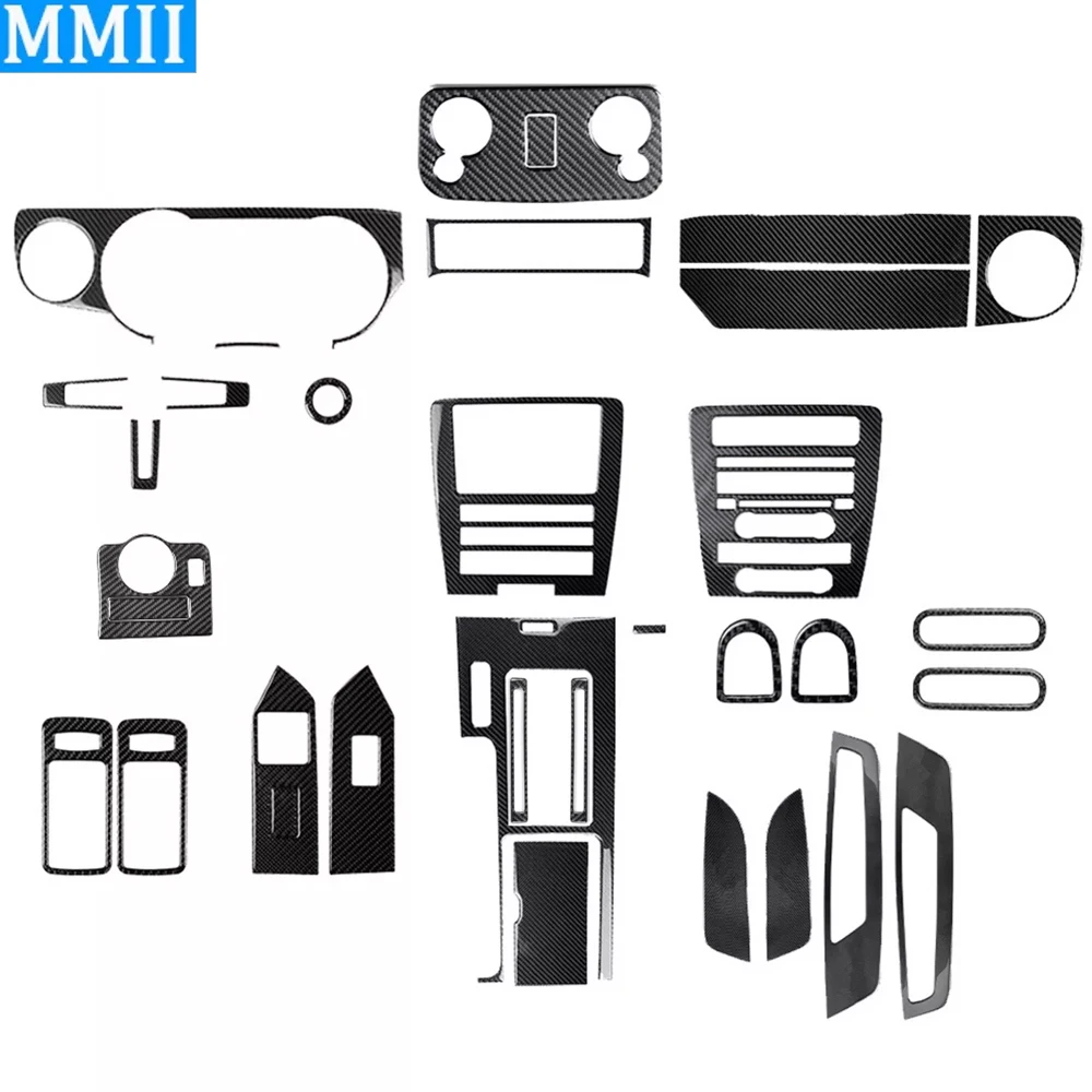 36Pcs Real Carbon Fiber Set Full Interior Decorative Cover Car Accessories Decoration Sticker For Ford Mustang GT 2009-2014