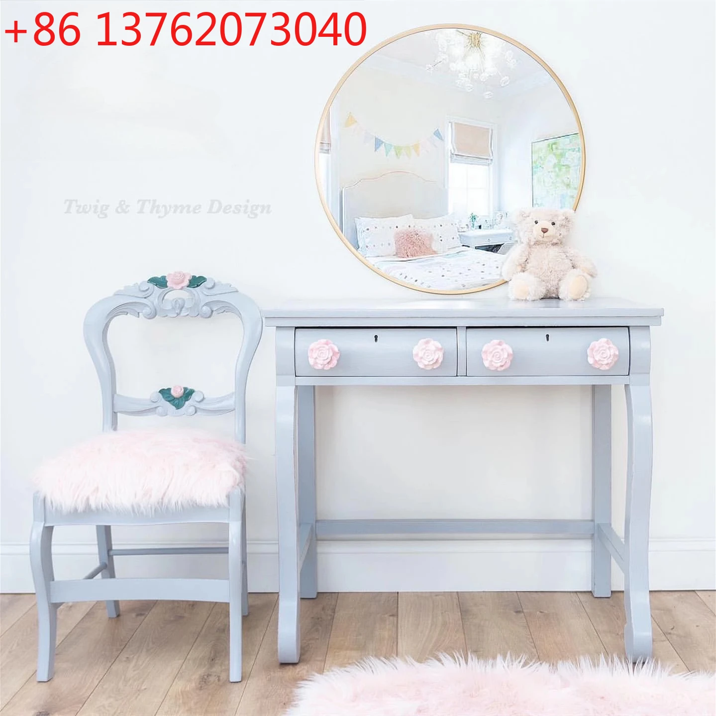 

Французский простой комод из цельного дерева, американский ретро резной столик для макияжа для спальни