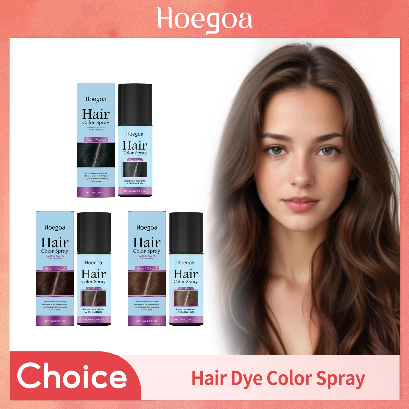 

Temporary Hair Coloring Spray One-Time Hair Color Covering White Gray Hair Hairline Dye Lasting Coloring Black Hair Dye Spray