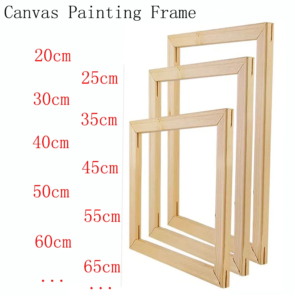 2pcs 20-60cm DIY Canvas Wood Frame Strip Stretcher Bars For Painting By Numbers Unfinished Removable Stretched Wall Art