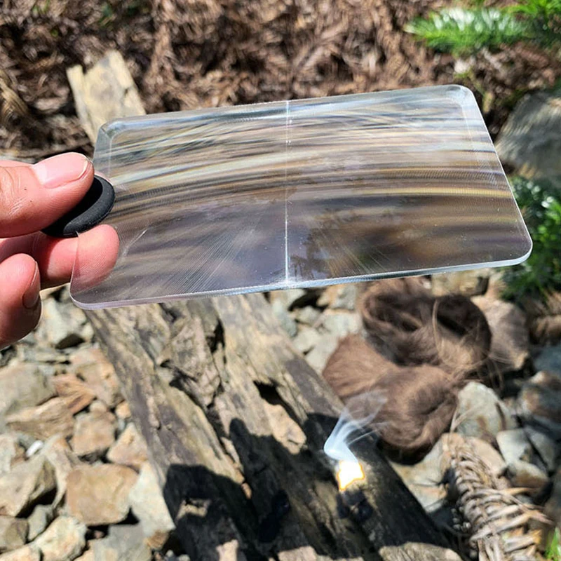 Magnifying Glass Card Fire Starter, Outdoor Solar Igniter, Fresnel Solar Concentrator, Picnic Ignition Tools Survival Multitools