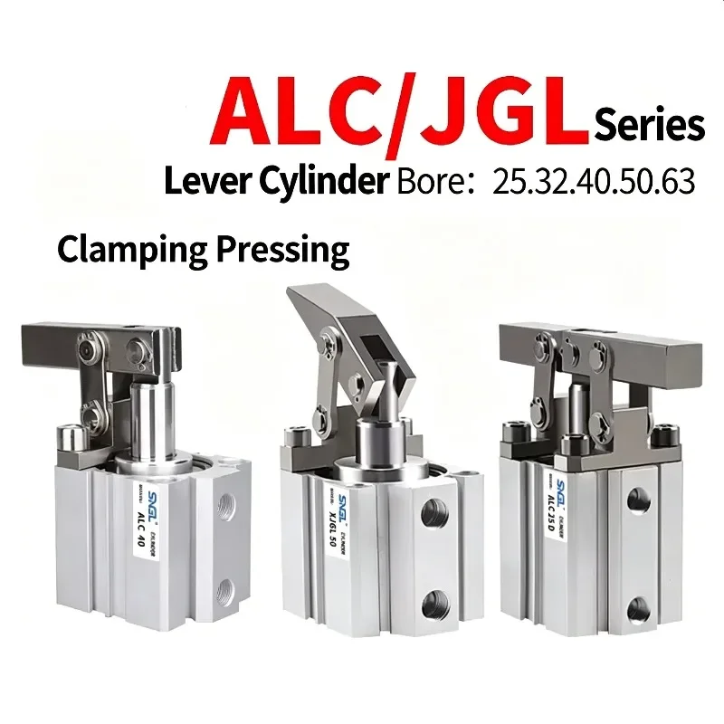 

JGL Lever Cylinder Pneumatic Compression Downward Pressure 25/32/40/50/63 Double Pressure Plate Clamping Rocker Arm Fixture ALC