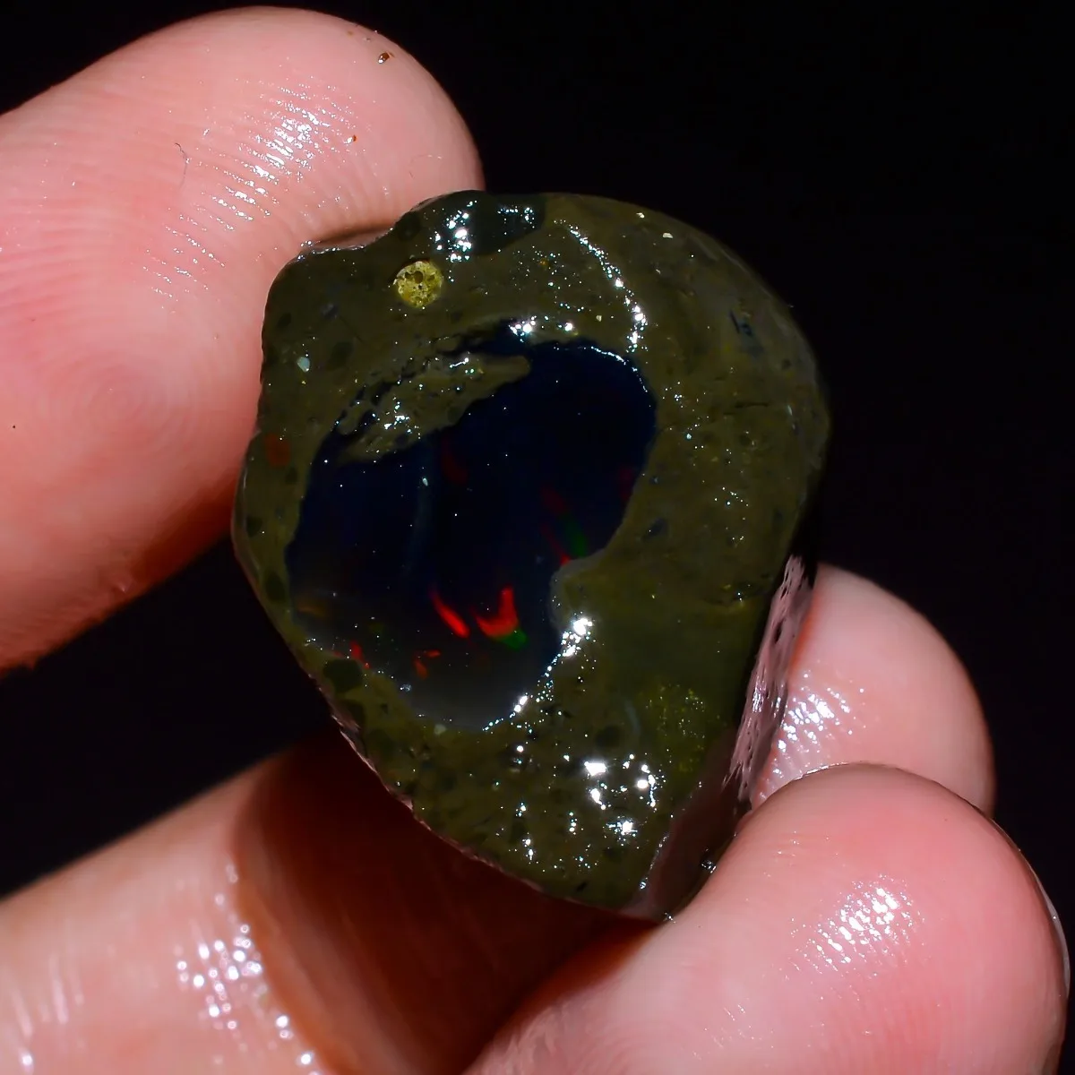 AAA+ 25-80CT Ethiopian Welo Opal Natural Rough Fire Opal Loose Stone Randomly Selected One view 2
