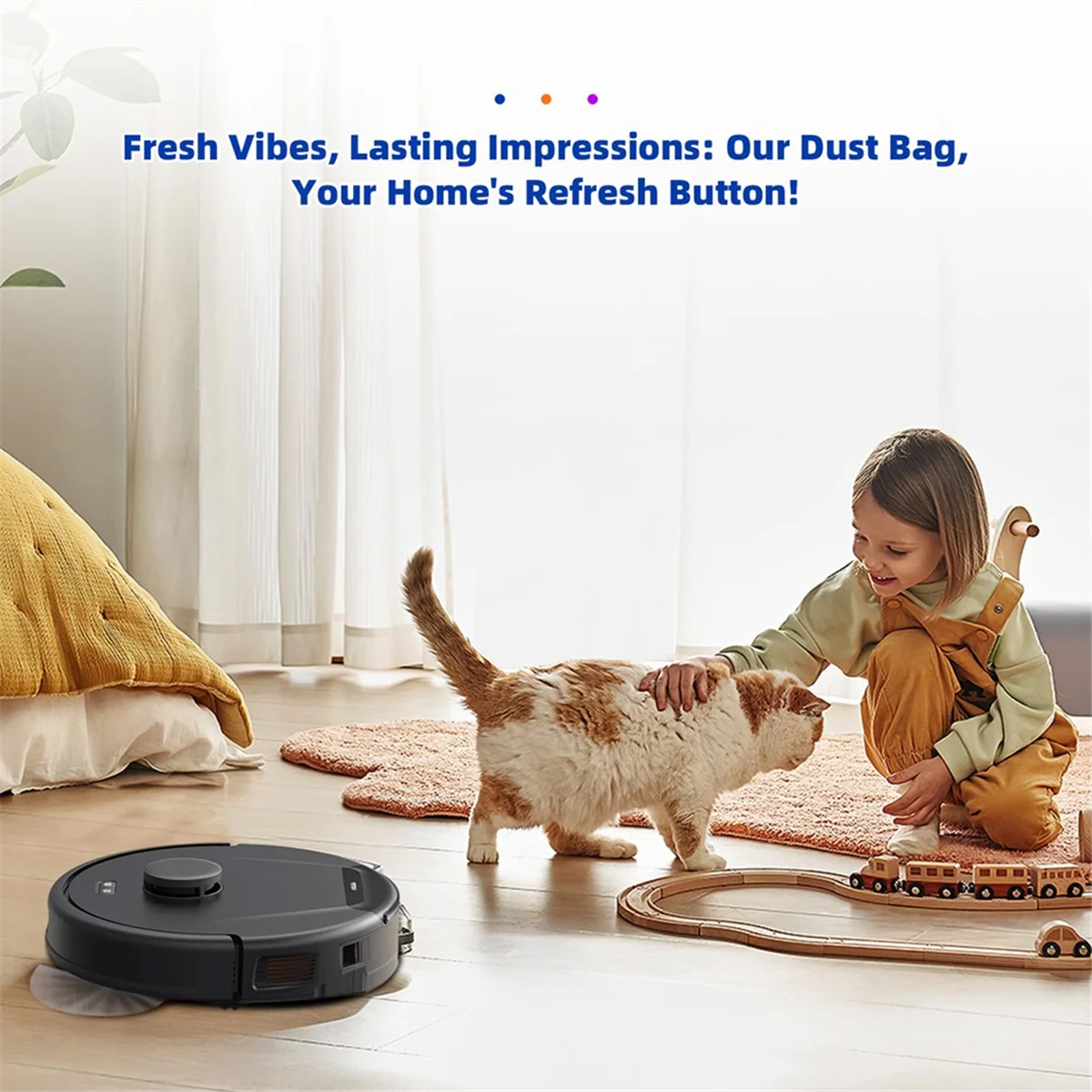 L50 ,L60 자체 비어있는 스테이션, 2.5 L 대용량 진공 먼지 처리 가방용 FZFZ 14 팩 교체 먼지 봉투