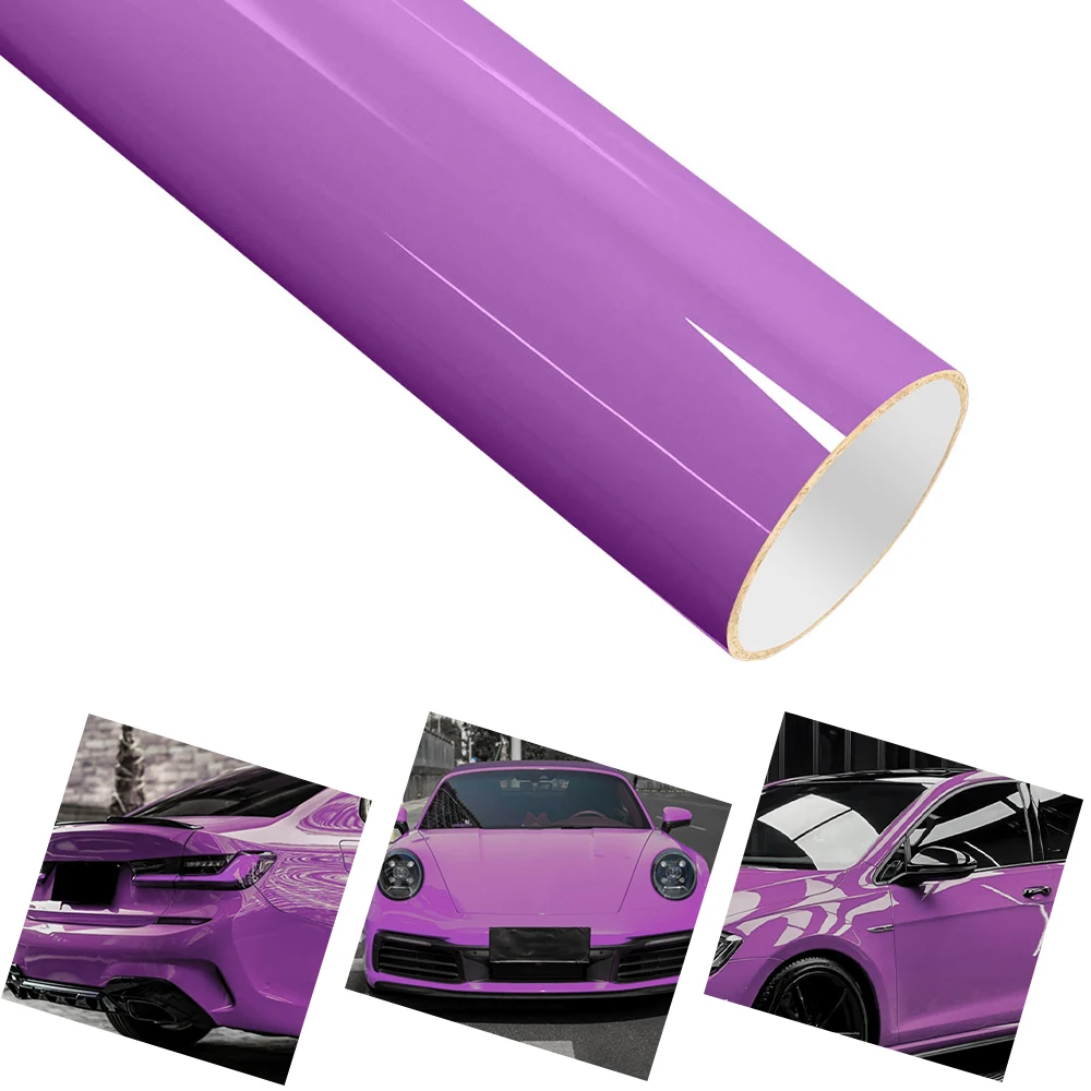 

Car Vinyl Film PET Crystal Pink Purple Self Adhesive Auto Vinyl Wrap Decal Motorcycle Vehicle Body Decoration Film Accessories