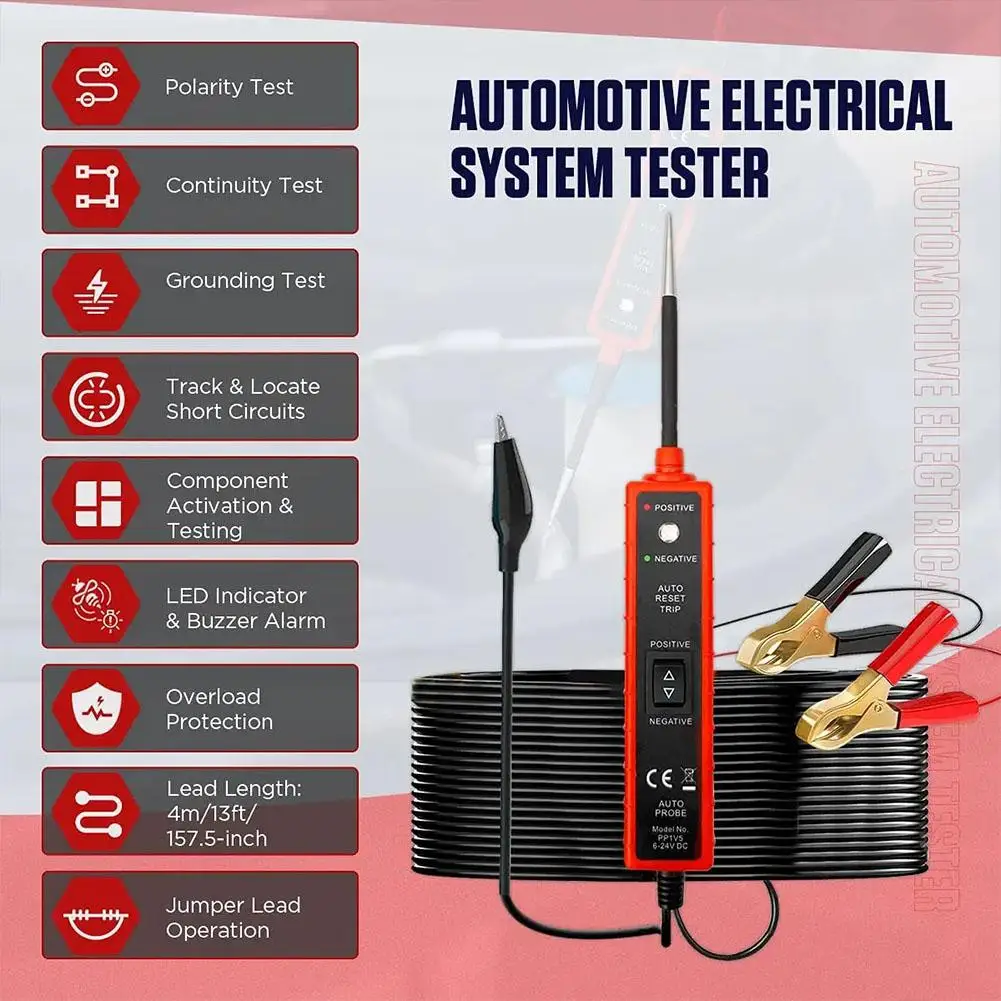 New High-end Digital Automotive Car Electric Circuit Tester Pen LCD Digital Display Voltage Probe Test Device System DC6-24V