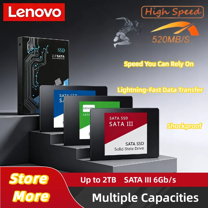 

Lenovo 4TB External SSD USB 3.0 Portable Solid State Hard Drive 540MB/s Rugged Metal Casing External Storage For PC Mac PS4 PS5