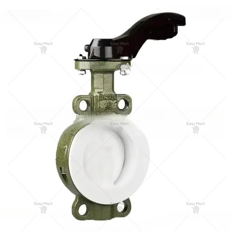 D71F46-16C-DN50 Manual cast steel fluorine-lined clip butterfly valve runner