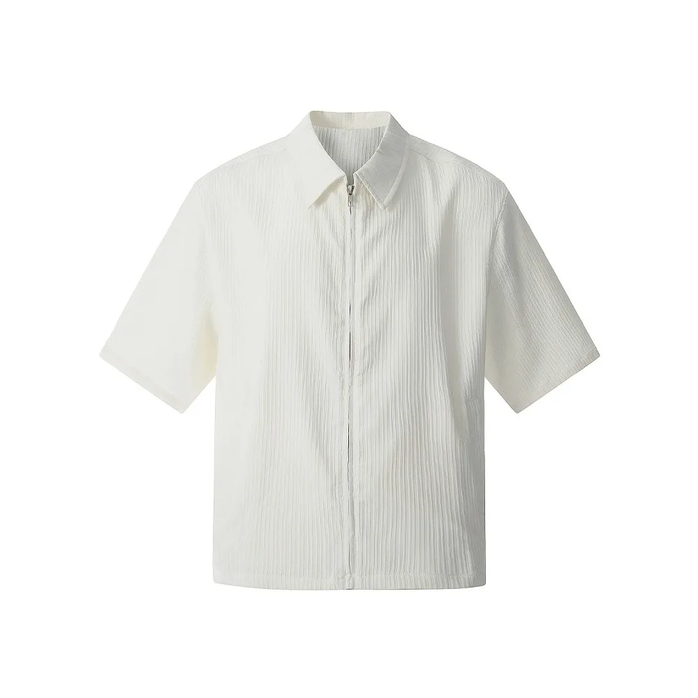 Loose Fit Short Sleeve  Shirt Casual Style for Men Summer Streetwear Versatile Couple's JK Turn-down Collar Shirt Jacket