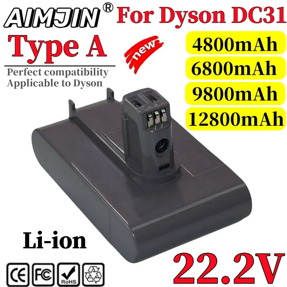 

(Type A) 22.2V 4800mAh-12800mAh Li-ion Vacuum Battery for Dyson DC35, DC45 DC31, DC34, DC44, DC31 Animal, DC35 Animal,917083-01