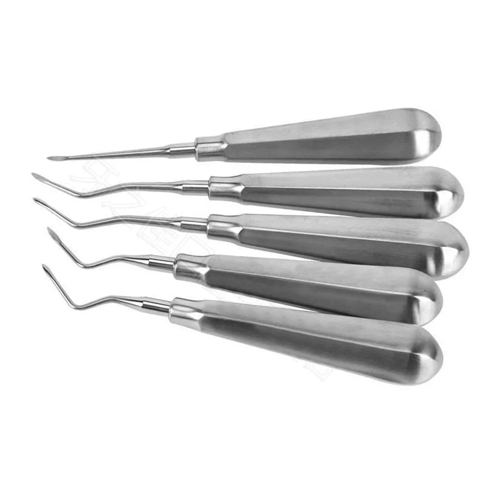 All Types Dental Lab Root Lift Elevator Set Tooth Extraction Forcep Straight Curved Cryer Apical Elevator Crown Remover Spreader