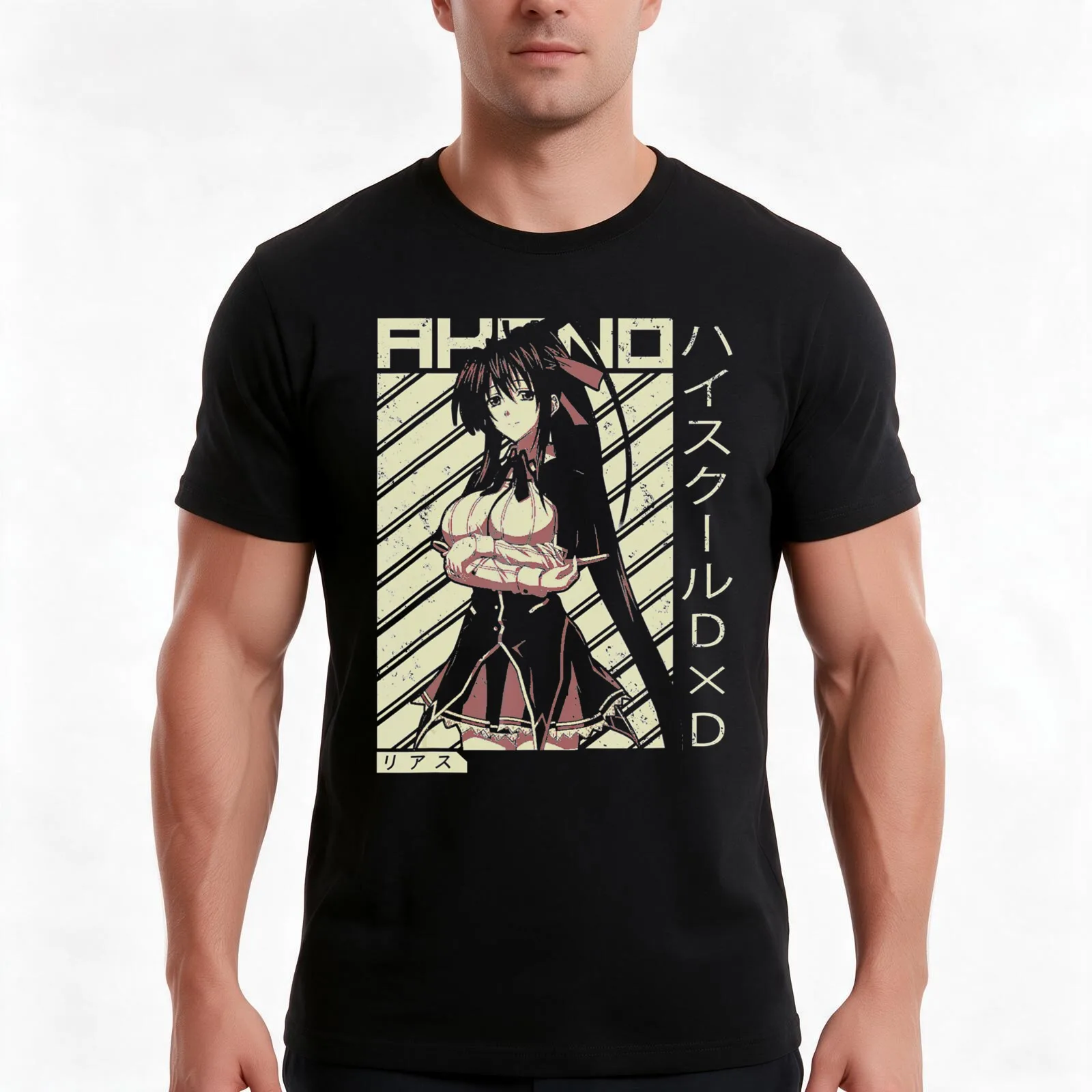 High School Funny Anime DxD Rias Gremory Retro Character 2 T-Shirt, Summer Casual Cotton Tee, Oversized Streetwear Tops