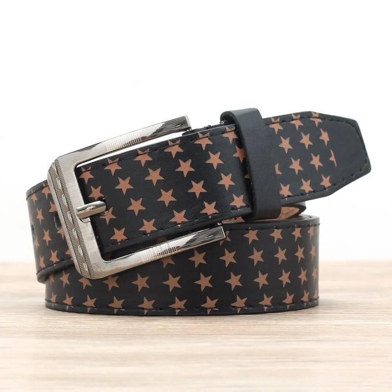 Ceinture en cuir PU rétro personnalisée pour hommes et femmes, Modules de crâne, Motif Seton, Style punk, Ceinture pour jeans, Accessoires décontractés, 2024