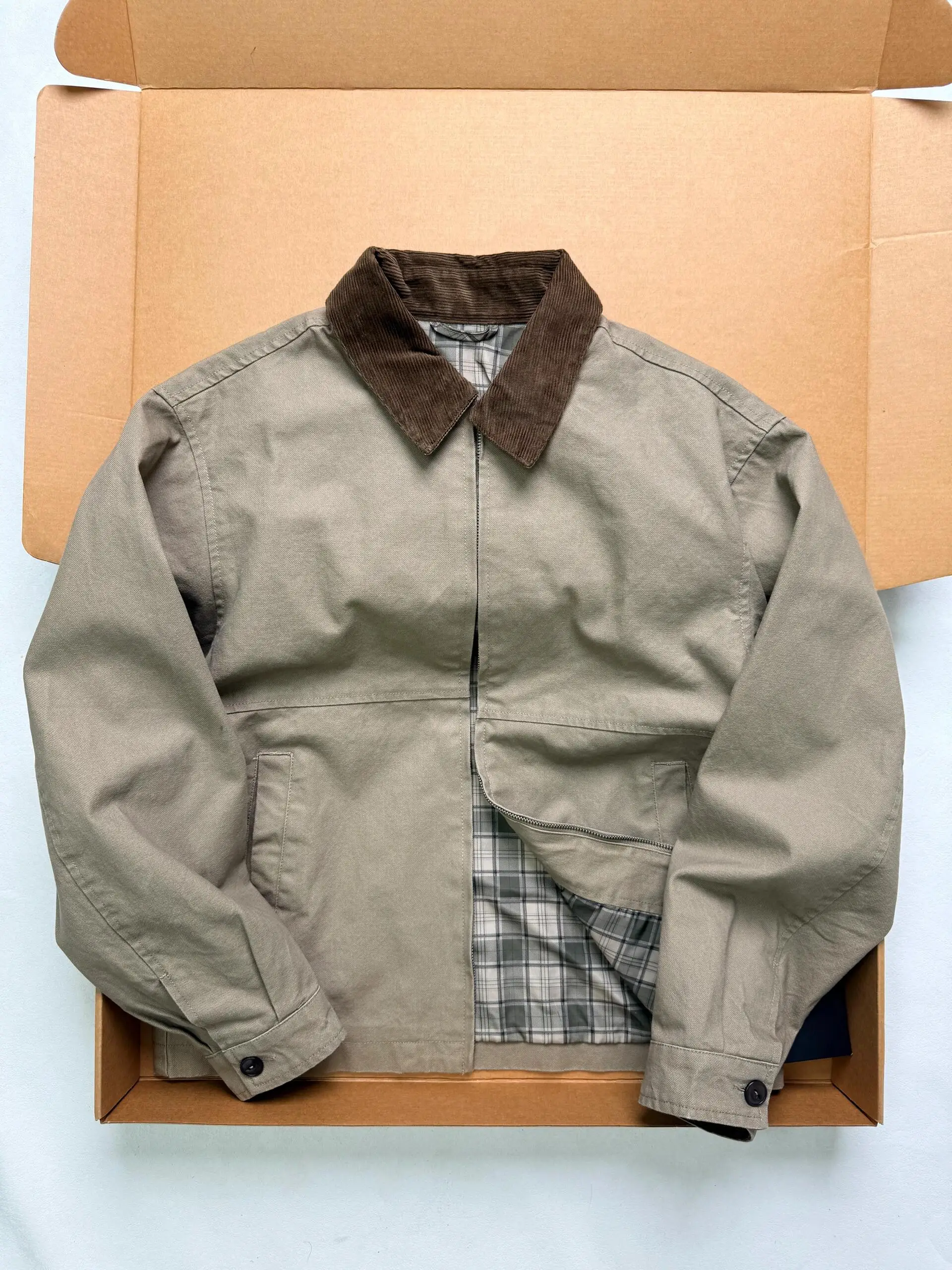 

U-домашняя примерочная Barn Sle Color Blo Collar Jaet Мужская ор Американская рабочая одежда в стиле ретро Пальто весна осень Детройт