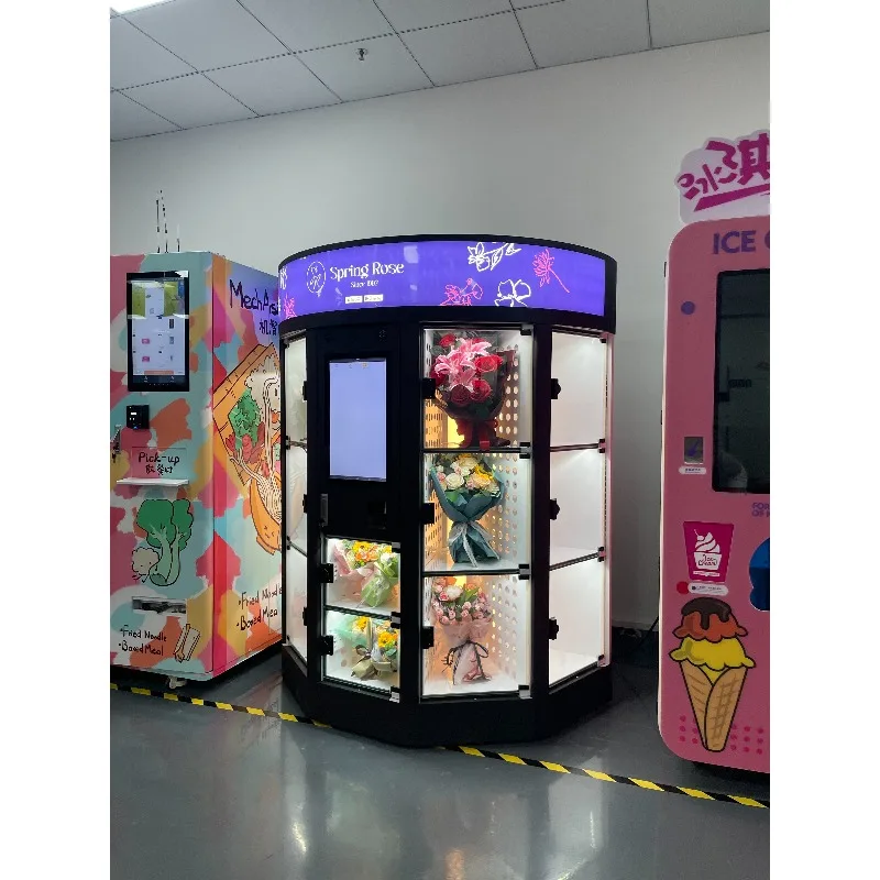 Customized automatic fresh‑bouquet refrigerated locker cabinet smart storage for global floral retail operator service