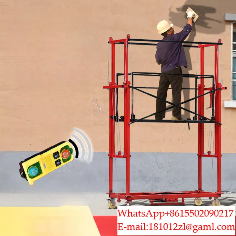 Electric scaffold lift folding home decoration site small automatic lifting platform remote control hoist