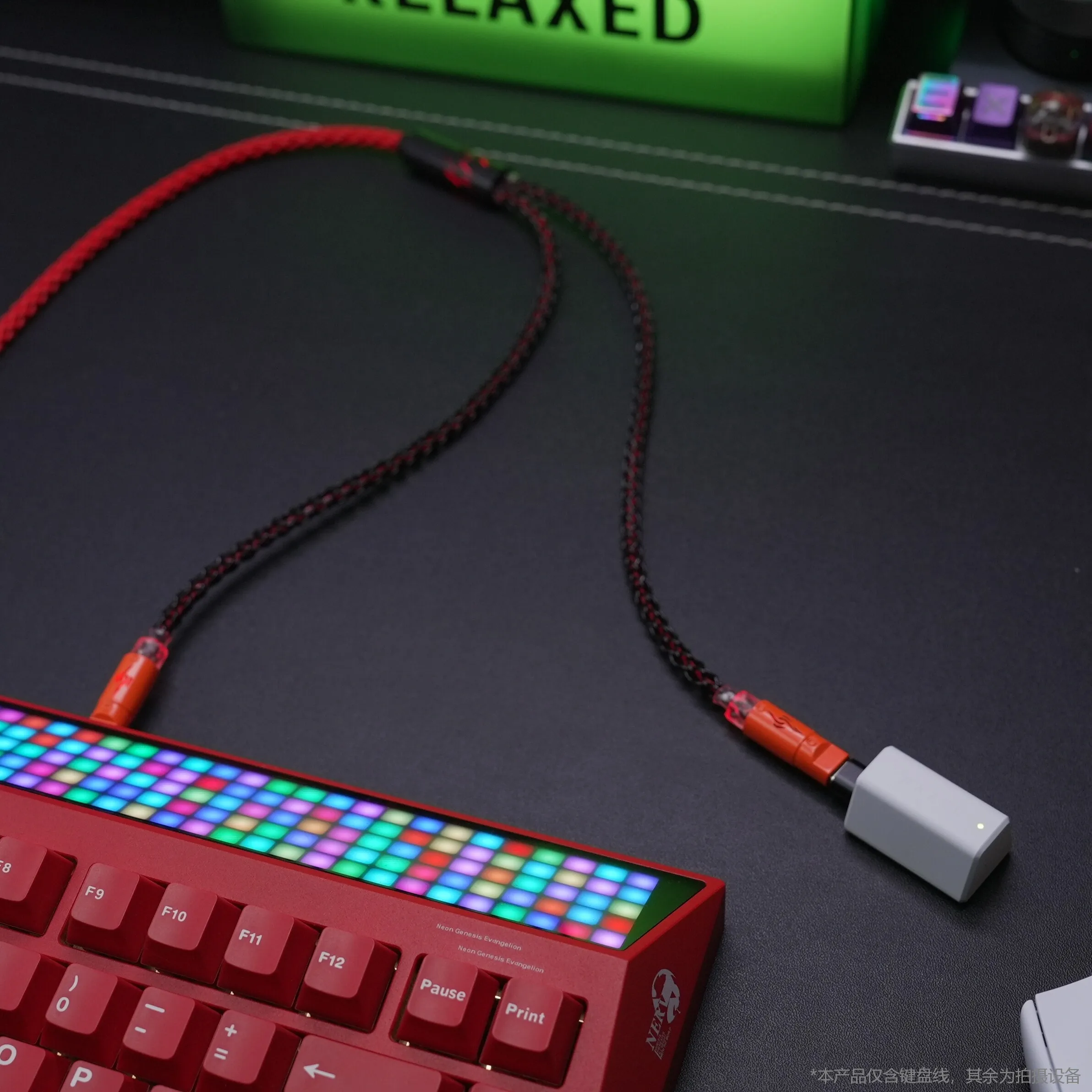 Custom Glowing Aviator Cable 1-to-2, OCC Copper Type-C 8K Polling, Compatible with Magnetic Axis Keyboards & Receivers Gift