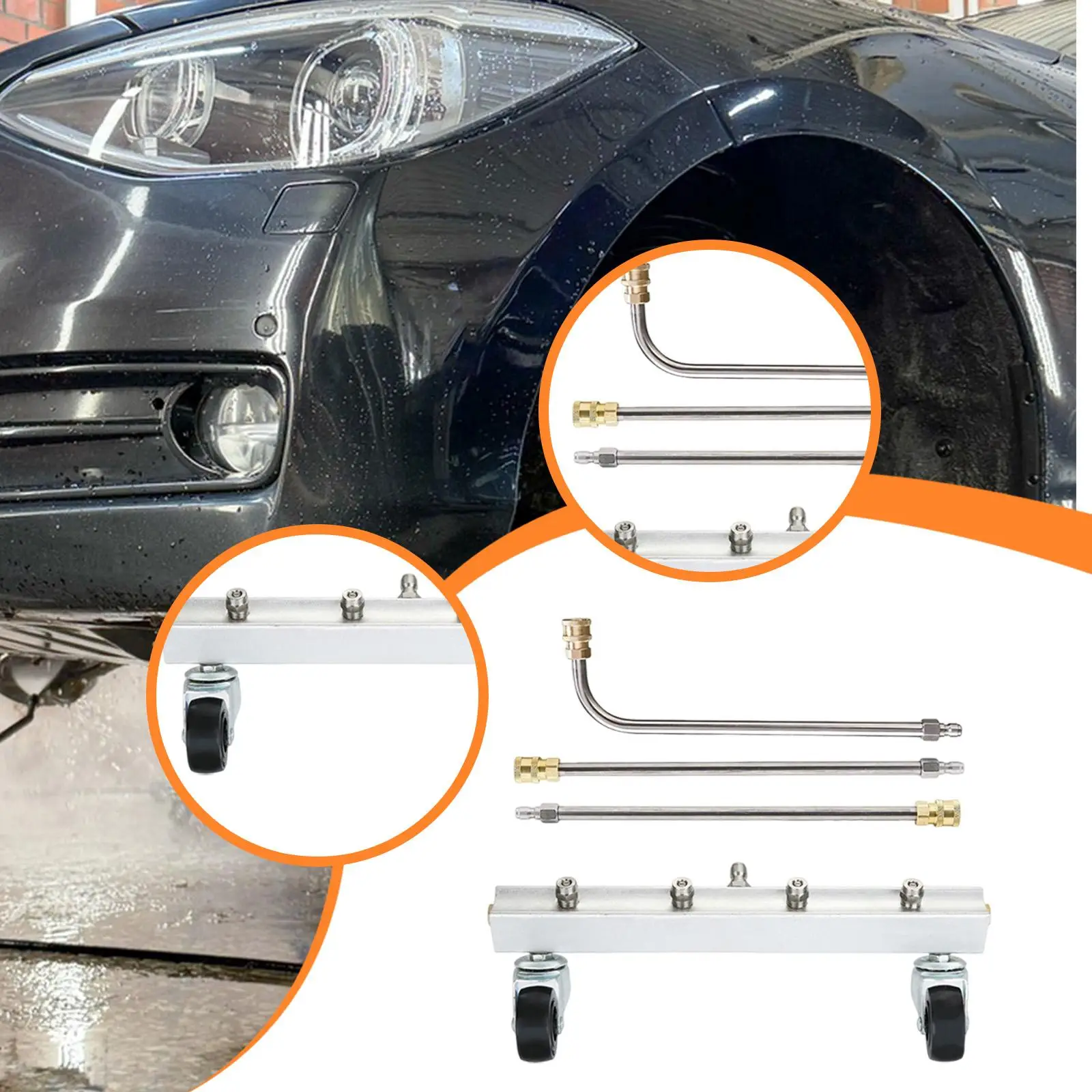 

Pressure Washer Undercarriage Cleaner Set Car Wash Water Broom Versatile Quick