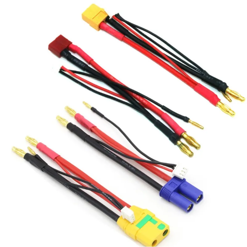 B6AC balanced charger, model airplane lithium battery cable, T-plug, special soft silicone cable, hard shell battery plug cable