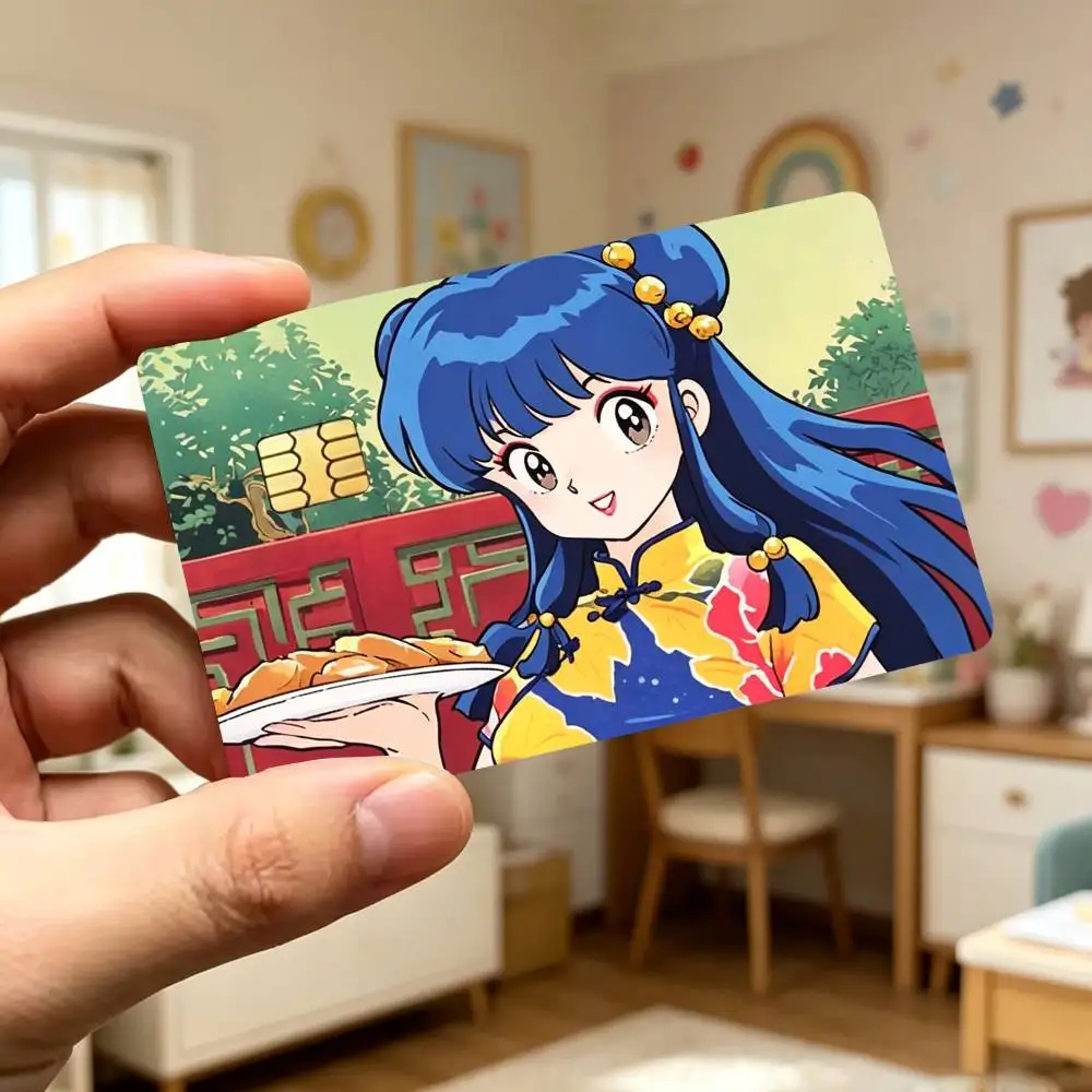 Cute Girl S-Shampoo Ranma1 2  Credit Card HD Stickers Game Card Decal Card Matte Film Skin Small Chip Waterproof Sticker