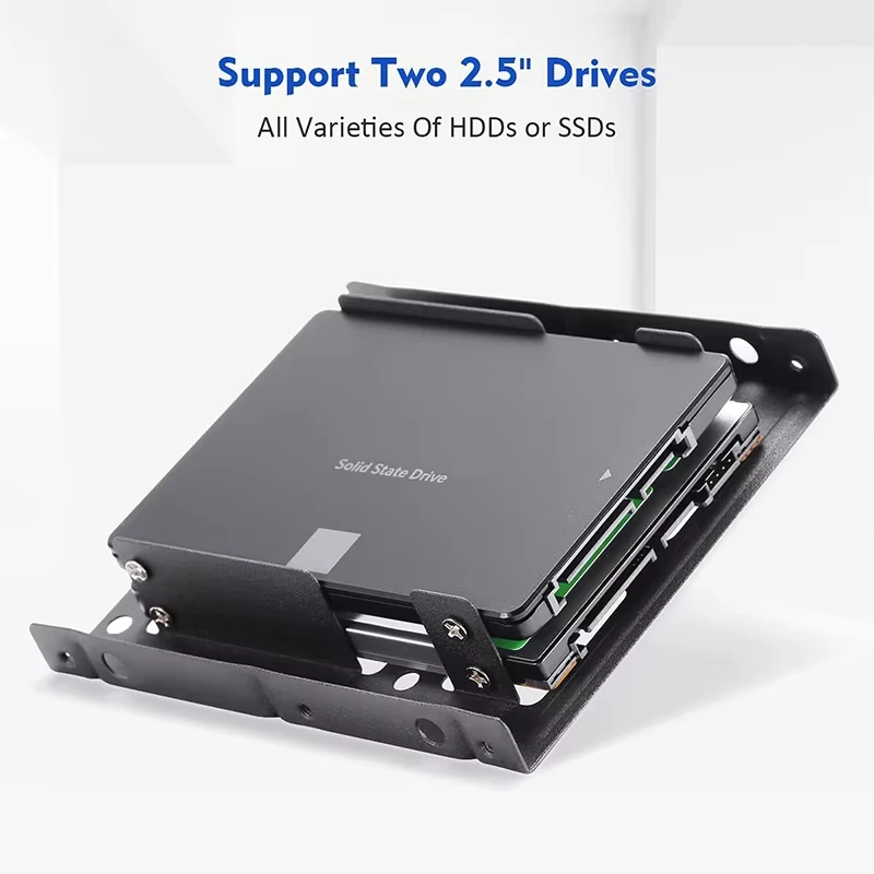2.5 To 3.5 Inch Hard Disk Bracket Hard Dual Desktop SSD Mounting Bracket Internal Adapter Support Two 2.5