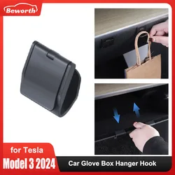 Glove Box Hidden Hook For Tesla Model 3 Highland 2024 Model Y Passenger Purse Bag Hanger Umbrella Holder New Model3 Accessories