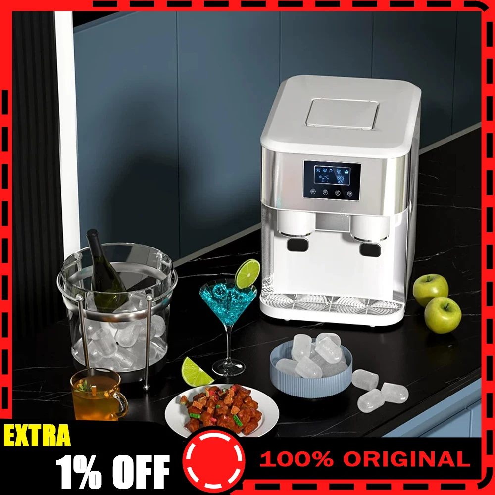 Nostalgia Electrics YH1591 Ice Machine Intelligent System Domestic Ice Maker Intelligent Cleaning Waterway Intelligent Detection