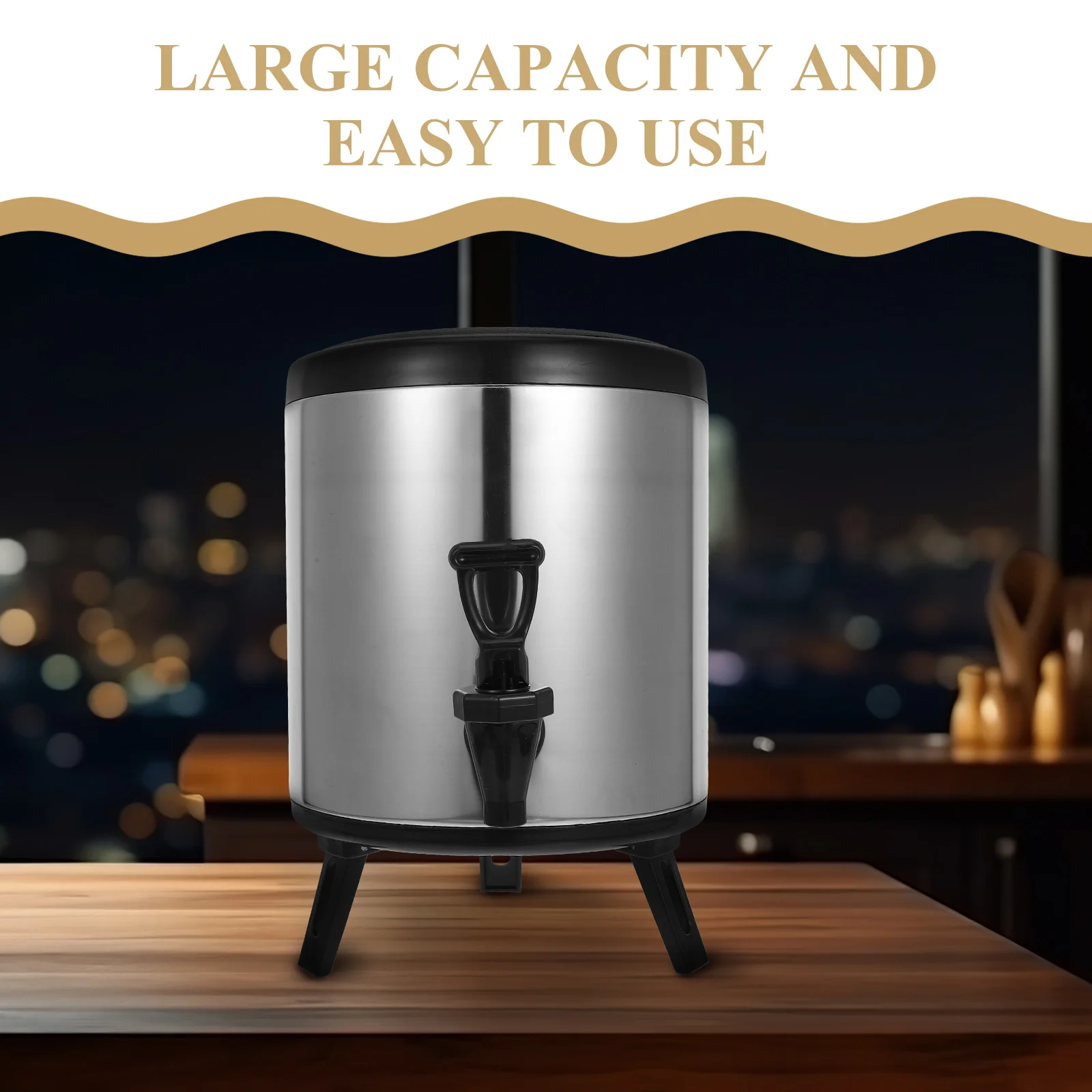 

6L 304 Stainless Steel Insulated Beverage Dispenser Large Capacity Dual Temperature Function Commercial Beverage Cooler