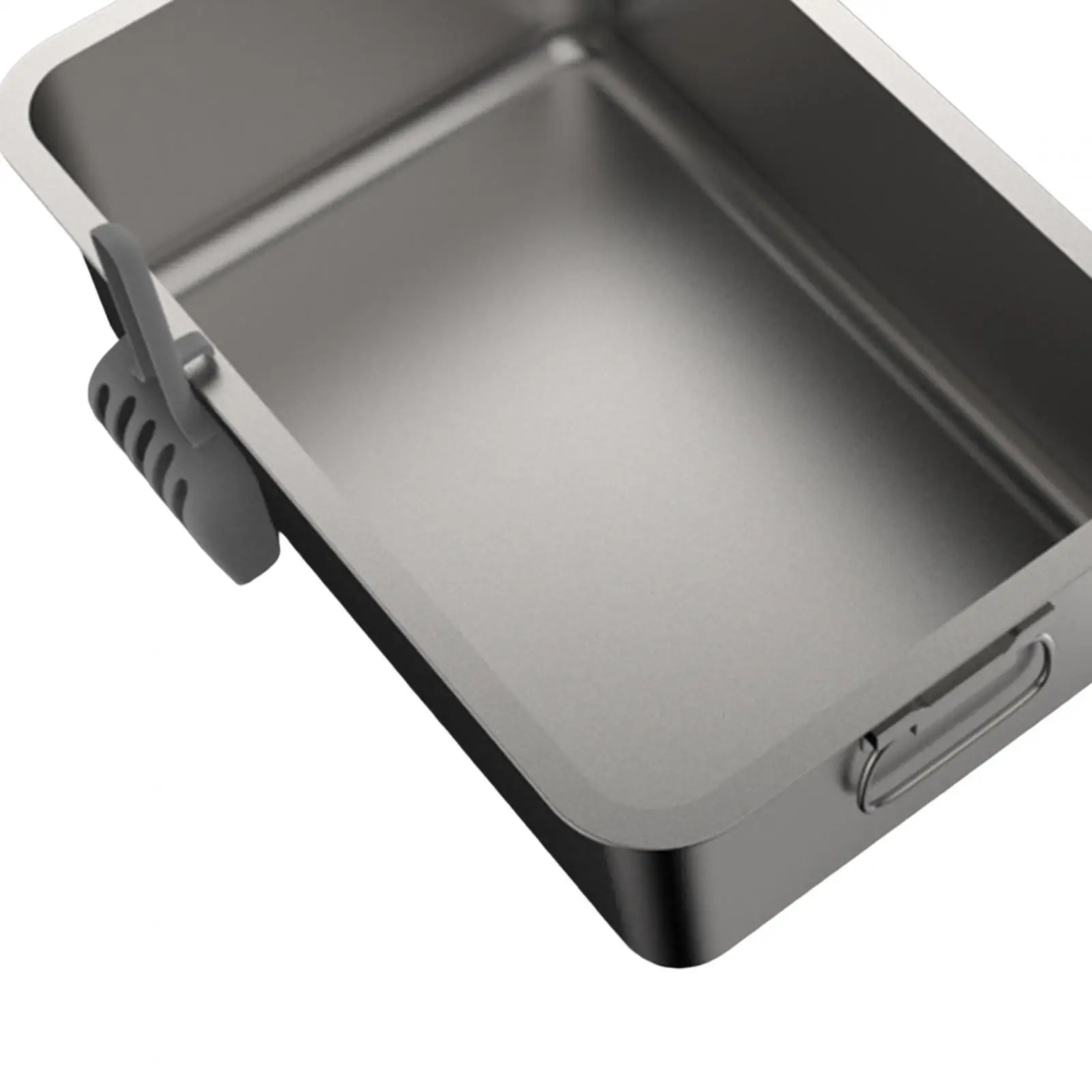 Cat Pet Litter Tray Stainless Steel Portable Pet Bedpan Modern Easy to Clean Strong Anti Splashing Cat Sandbox Cat Toilet