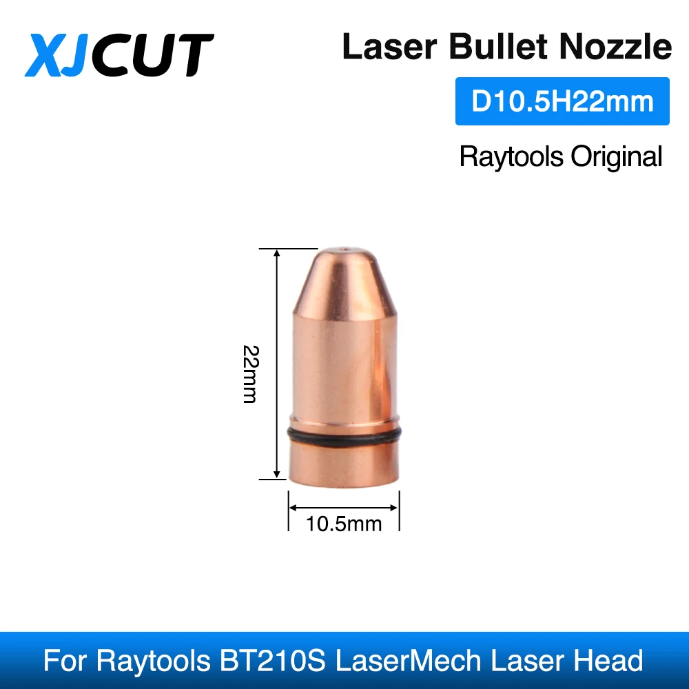 XJCUT 10 unids/lote Raytools boquilla láser Original boquilla tipo bala 211GJT0039 para Raytools BT210S LaserMech cabezal de corte láser de fibra