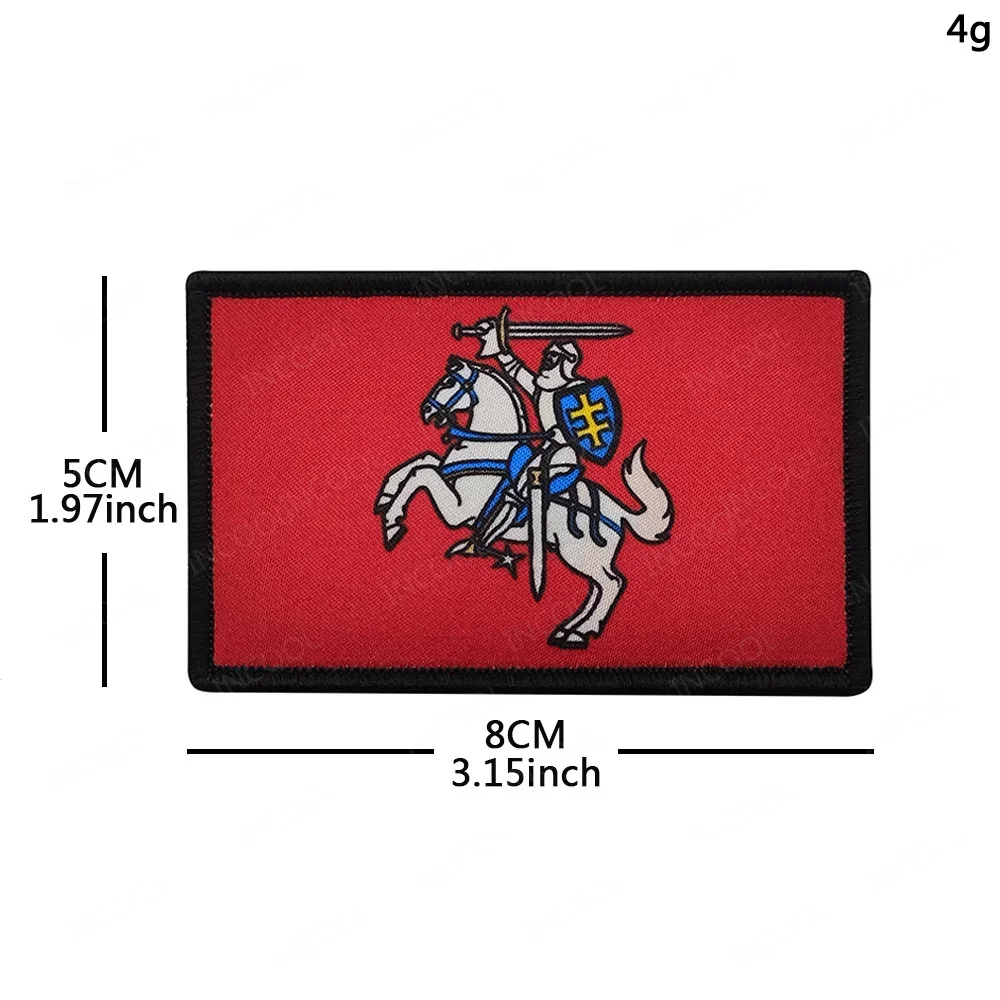 Parche reflectante bandera Lituania bordado – Brazalete táctico - imagen 3
