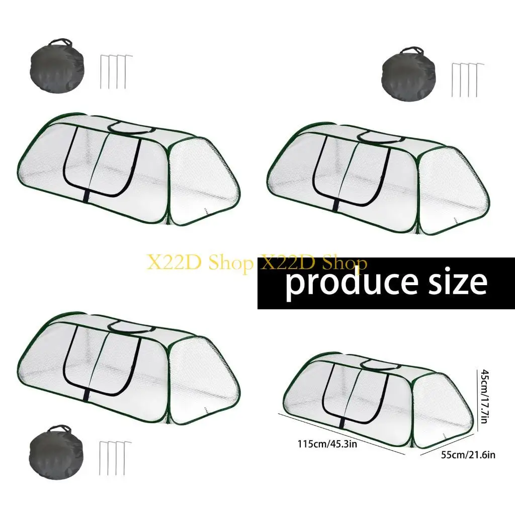X22D Garden Cover for Raised Bed Foldable Clear Greenhouse for Freeze Protective Row Plant Cover Accelerator Door Vegetable