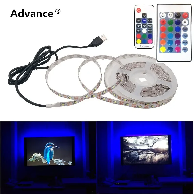

USB Led Strip 5V IP65 Waterproof light SMD3528 50cm 1m 2m 3m 4m 5m Pink Green Red Blue Christmas Flexible TV Background Lighting