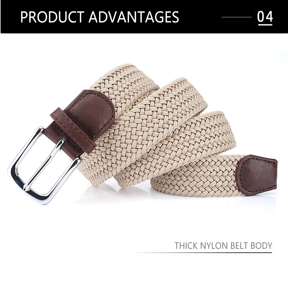 TUSHI Neue männer Nicht-loch Woven Gürtel Elastische Stretch Leinwand Gürtel Weiblichen Koreanischen Stil Vielseitig Student Hosen Denim gürtel Luxus – Detail 9