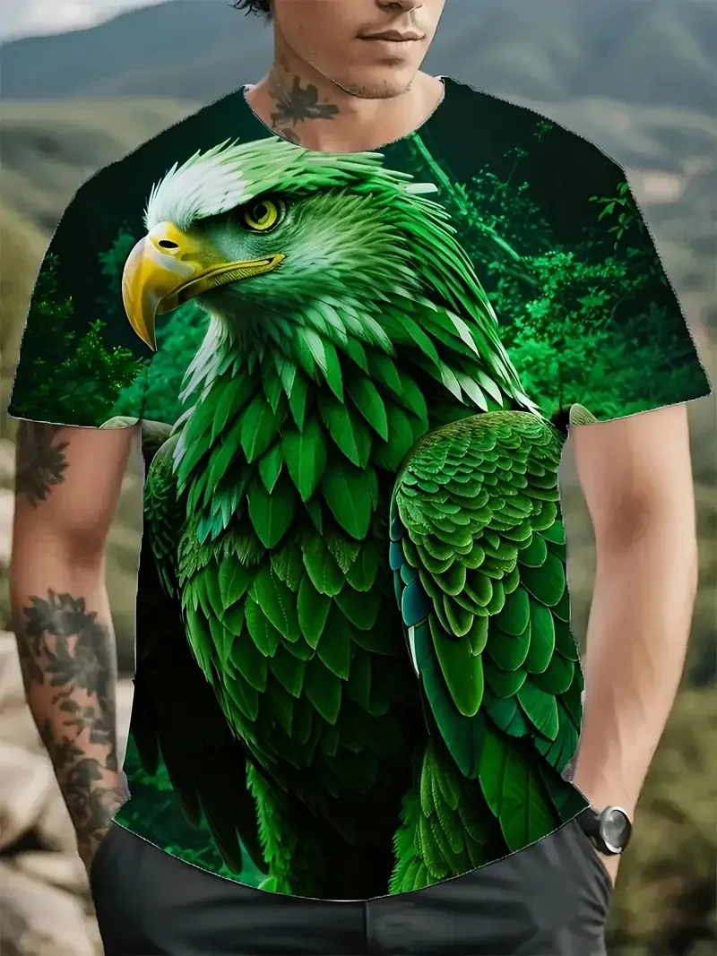 

Full Print Animal Eagle Graphic Tshirt For Men Summer Casual Crew Neck Short Sleeve Tshirts Clothes New In Men's Hiphop Tees Top