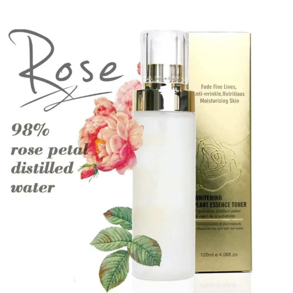 Custom Logo Vegan Wholesale Makeup Rose Water Toner Facial Mist Hydrating Pure Moisturizing&Shrinking Pore Toner Essence