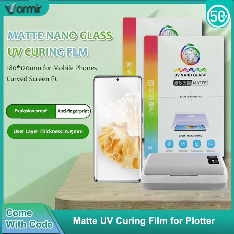 VORMIR 10 قطعة ماتي الأشعة فوق البنفسجية فيلم نانو الزجاج واقيات الشاشة لأفلام هيدروجيل الراسمة آلة قطع فيلم الألعاب للهواتف الذكية