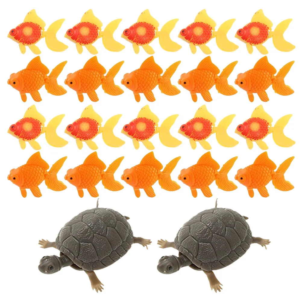

22 Pcs Artificial Goldfish Decoration Plastic Toys Fake Swimming Aquarium Floating Turtle Fish Tank Decor Lifelike Realistic