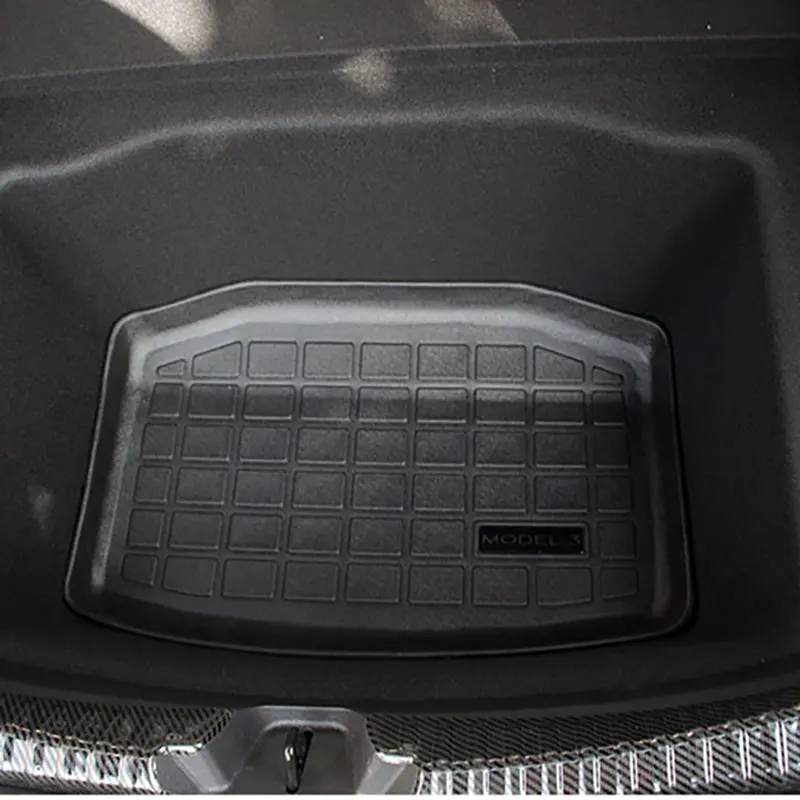 ل تسلا نموذج Y 2020-2023 TPE سيارة الجبهة صندوق تخزين وسادة الخلفي الجذع حصيرة وسادة مقاومة للماء بطانة واقية الجذع صينية الكلمة حصيرة