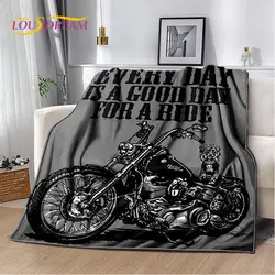 Manta de felpa suave de calavera de motocicleta Retro Vintage, manta de franela para sala de estar, dormitorio, cama, sofá, cubierta de Picnic