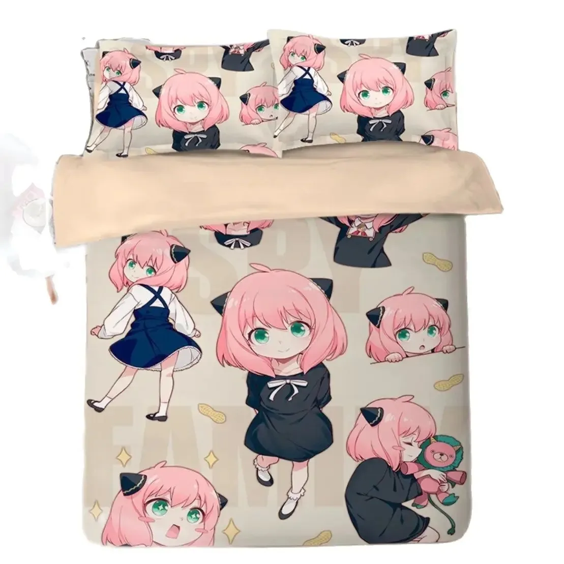 

3D Print Anime Spy X Family Bedding Set Anya Duvet Cover,Spy Family Bedding Twin Queen Size Kids Bedroom Decor Children's Gifts