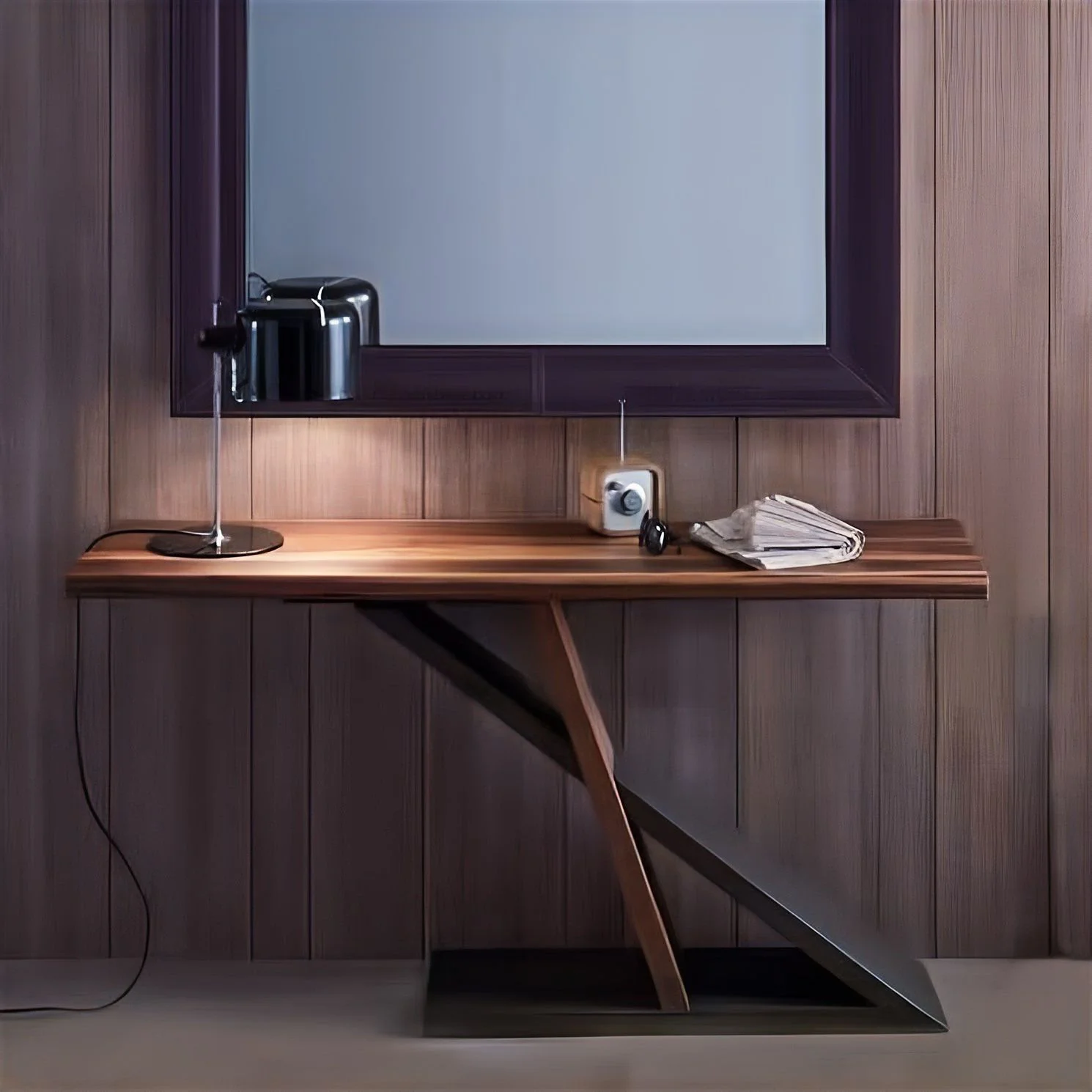 Creative solid wood desk designer boss desk study  log computer  work bench household