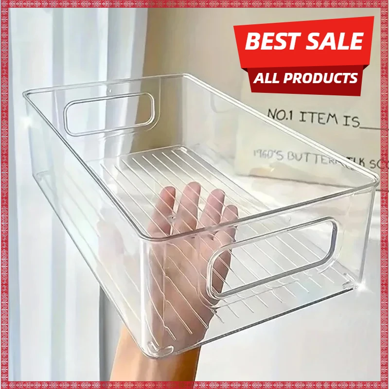 Acrylic Storage Box Desktop Cosmetics Transparent Plastic Box Dormitory Household Facial Mask Skin Box Refrigerator Storage Box