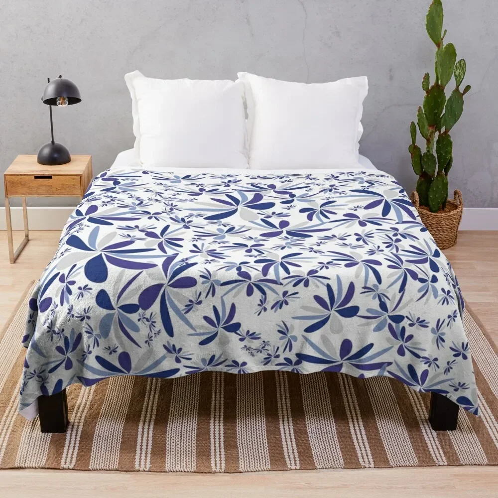 

Blue flowers Throw Blanket Personalized Gift Stuffeds Soft Big Custom Blankets