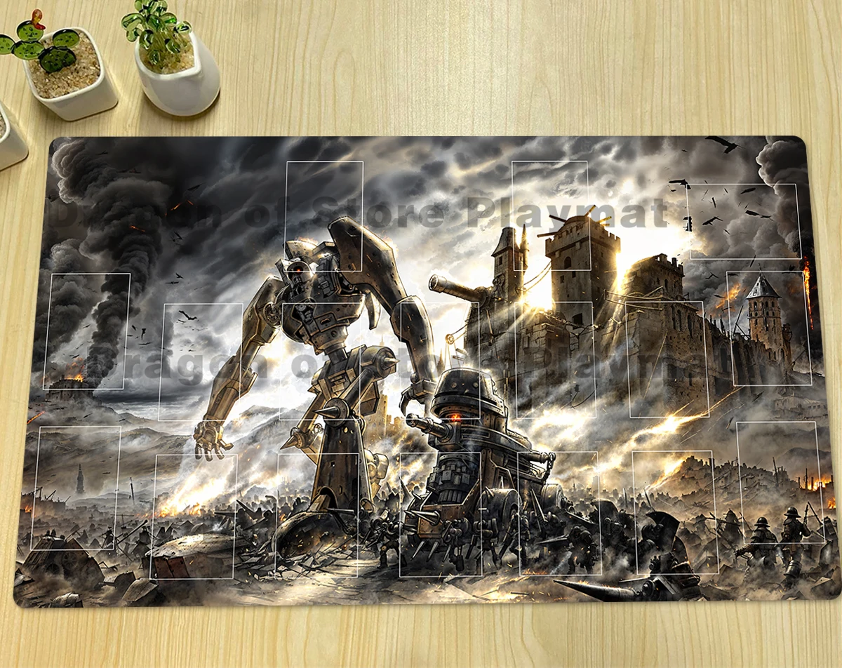 YuGiOh Ancient Gear Advance Playmat TCG CCG Mat Board Game Pad Trading Card Game Mat Rubber Mousepad Zones Free Bag 600x350x2mm