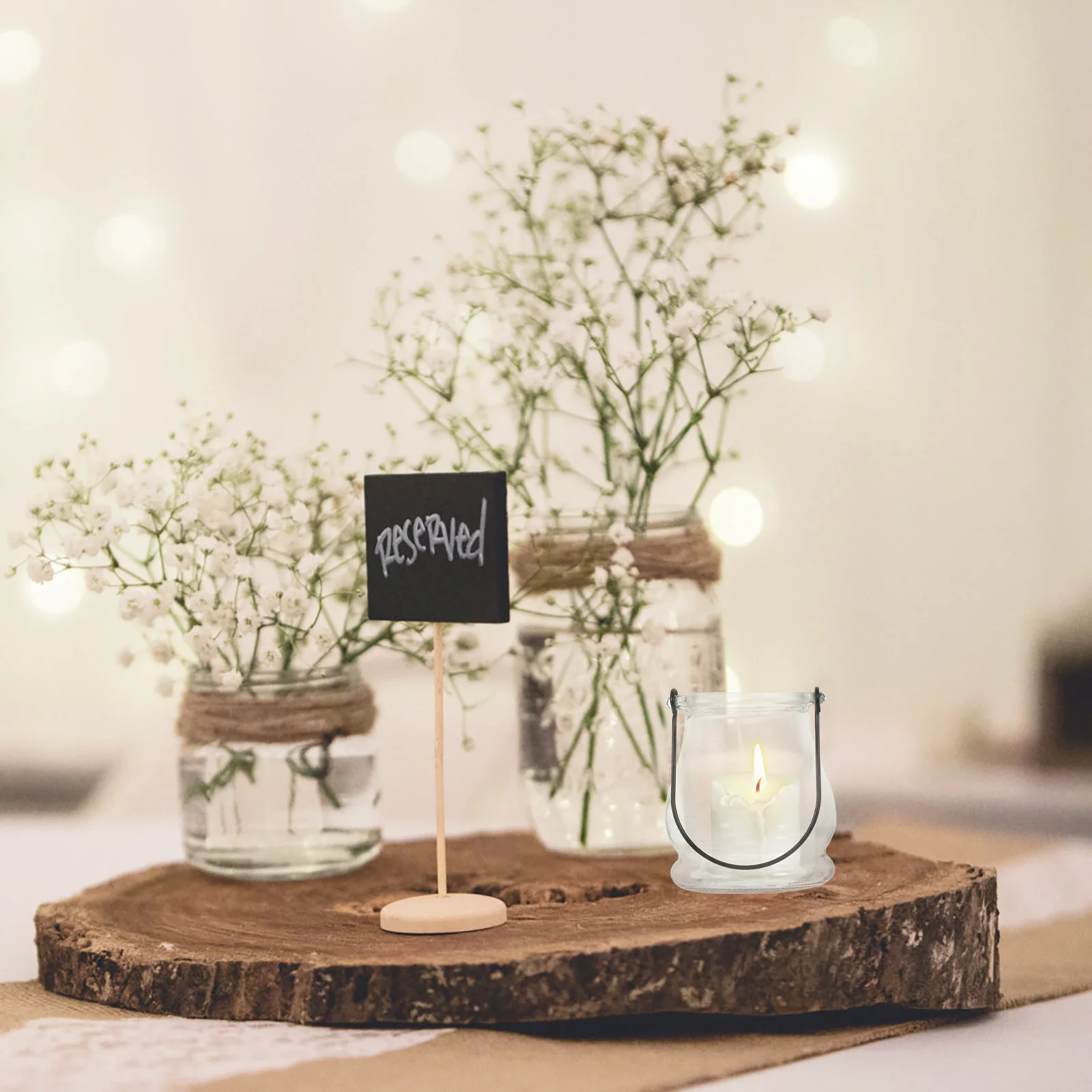 

4Pcs Hydroponic Flower Vase Hanging Glass Holder for Home Decor Wedding Party Decoration Multipurpose Iron and Glass