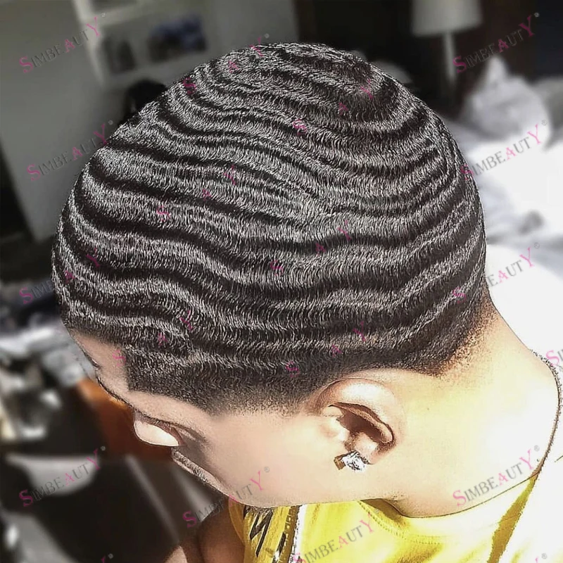 غير قابل للاكتشاف رجل أسود موجة عميقة 15 مللي متر خط الشعر الطبيعي رجل شعر الإنسان الباروكات بني رمادي 1B20 قوي بولي Base قاعدة الرجال نظام الشعر المستعار